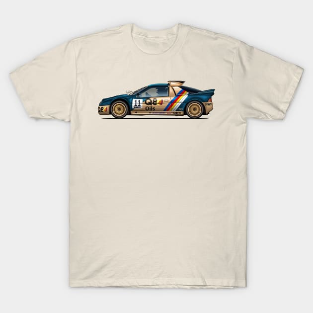 Ford RS200 Group B - Artwork T-Shirt by Mario Ramos Rally Art